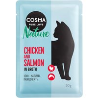 Cosma Nature 6 x 50 g en bolsitas - Pollo y salmón 
Cosma Nature 6 x 50 g en bolsitas - Pollo y salmón