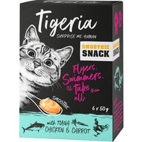Tigeria Smoothie 6 x 50 g snacks para gatos - Atún, pollo y zanahoria
Tigeria Smoothie 6 x 50 g snacks para gatos - Atún, pollo y zanahoria