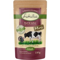 Lukullus Mini sin cereales 6 x 150 g - Vacuno y pavo
Lukullus Mini sin cereales 6 x 150 g - Vacuno y pavo