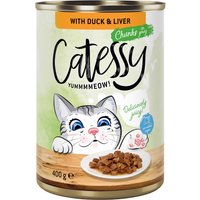 Catessy Bocaditos 12 x 400 g en latas - Pato e hígado en salsa
Catessy Bocaditos 12 x 400 g en latas - Pato e hígado en salsa