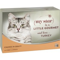 My Star Bocaditos en salsa Gourmet en latas 12 x 85 g para gatos - Pavo con espinacas
My Star Bocaditos en salsa Gourmet en latas 12 x 85 g para gatos - Pavo con espinacas