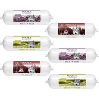Wolf of Wilderness pack mixto salchichas 6 x 400 g - Pack mixto: pato, cordero y Canadá
Wolf of Wilderness pack mixto salchichas 6 x 400 g - Pack mixto: pato, cordero y Canadá