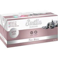 Pack mixto Smilla Fine Menu comida húmeda para gatos - 8 x 100 g - Pack mixto: 4 variedades 
Pack mixto Smilla Fine Menu comida húmeda para gatos - 8 x 100 g - Pack mixto: 4 variedades