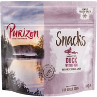 Purizon snacks sin cereales para perros 3 x 100 g - Pack Ahorro - Pato con pescado 
Purizon snacks sin cereales para perros 3 x 100 g - Pack Ahorro - Pato con pescado