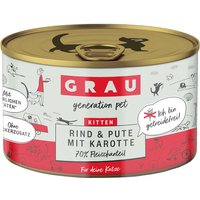Grau Kitten sin cereales comida húmeda para gatitos - Vacuno, pavo y zanahorias (6 x 200 g)
Grau Kitten sin cereales comida húmeda para gatitos - Vacuno, pavo y zanahorias (6 x 200 g)