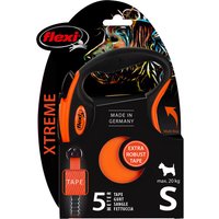 Correa extensible flexi Xtreme naranja con cinta de 5 m - S: hasta 20 kg 
Correa extensible flexi Xtreme naranja con cinta de 5 m - S: hasta 20 kg