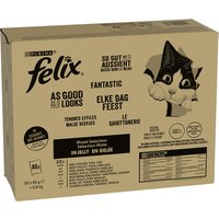 Jumbopack Felix Fantastic 80 x 85 g - Mix de carne y pescado en gelatina (vacuno, pollo, atún, bacalao)
Jumbopack Felix Fantastic 80 x 85 g - Mix de carne y pescado en gelatina (vacuno, pollo, atún, bacalao)