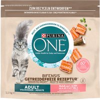 Purina ONE Grain Free Adulto salmón - Pack % - 3 x 1,1 kg 
Purina ONE Grain Free Adulto salmón - Pack % - 3 x 1,1 kg