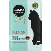 Cosma Soup sopa para gatos 12 x 40 g - Salmón con calabacín 
Cosma Soup sopa para gatos 12 x 40 g - Salmón con calabacín