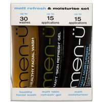 Набор освежающих и увлажняющих средств men-ü Matt Refresh and Moisturise Set - 15 мл (3 средства)
Набор освежающих и увлажняющих средств men-ü Matt Refresh and Moisturise Set - 15 мл (3 средства)