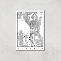 City Art Black and White Seattle Map Art Print - A4 - Print Only, Multi
City Art Black and White Seattle Map Art Print - A4 - Print Only, Multi