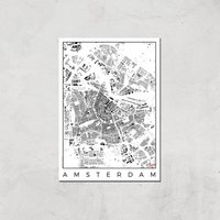 City Art Black and White Amsterdam Map Art Print - A4 - Print Only, Multi
City Art Black and White Amsterdam Map Art Print - A4 - Print Only, Multi