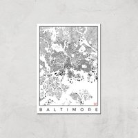 City Art Black and White Baltimore Map Art Print - A4 - Print Only, Multi
City Art Black and White Baltimore Map Art Print - A4 - Print Only, Multi