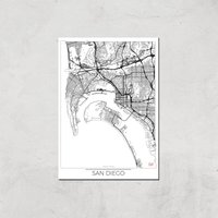 City Art Black and White Outlined San Diego Map Art Print - A3 - Print Only, Multi 
City Art Black and White Outlined San Diego Map Art Print - A3 - Print Only, Multi