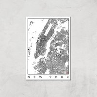 City Art Black and White New York Map Art Print - A3 - Print Only, Multi
City Art Black and White New York Map Art Print - A3 - Print Only, Multi