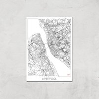 City Art Black and White Outlined Liverpool Map Art Print - A4 - Print Only, Multi
City Art Black and White Outlined Liverpool Map Art Print - A4 - Print Only, Multi