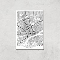 City Art Black and White Outlined Detroit Map Art Print - A3 - Print Only, Multi
City Art Black and White Outlined Detroit Map Art Print - A3 - Print Only, Multi
