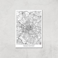 City Art Black and White Outlined Manchester Map Art Print - A3 - Print Only, Multi 
City Art Black and White Outlined Manchester Map Art Print - A3 - Print Only, Multi