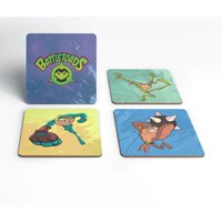 Battle Toads Rash Pimple Zitz Square Coaster Set