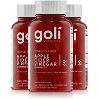 Goli 3 Bottles of Apple Cider Vinegar Gummy Bundle 
Goli 3 Bottles of Apple Cider Vinegar Gummy Bundle