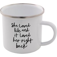 The Motivated Type She Loved Life And It Loved Her Right Back Enamel Mug
The Motivated Type She Loved Life And It Loved Her Right Back Enamel Mug