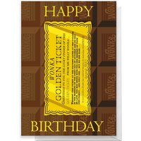 Willy Wonka Golden Ticket Birthday Greetings Card - Standard Card
Willy Wonka Golden Ticket Birthday Greetings Card - Standard Card