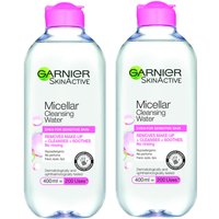 Garnier Micellar Water Facial Cleanser Sensitive Skin 400ml Duo Pack 
Garnier Micellar Water Facial Cleanser Sensitive Skin 400ml Duo Pack