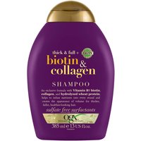 OGX Thick & Full+ Biotin & Collagen Shampoo 385ml
OGX Thick & Full+ Biotin & Collagen Shampoo 385ml