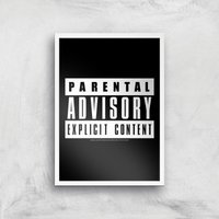Parental Advisory Explicit Content Giclee Art Print - A2 - White Frame, Multi
Parental Advisory Explicit Content Giclee Art Print - A2 - White Frame, Multi