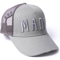 Milliner Sleet Grey Distressed Cotton Trucker Made 3D Embroidered 
Milliner Sleet Grey Distressed Cotton Trucker Made 3D Embroidered