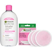 Garnier Makeup Remover Eco Pads and 700ml Micellar Water Duo Set
Garnier Makeup Remover Eco Pads and 700ml Micellar Water Duo Set