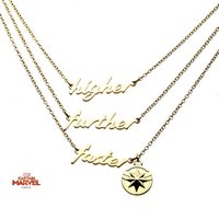 Marvel's Captain Marvel Polished Finish 3-Tiered Necklace
Marvel's Captain Marvel Polished Finish 3-Tiered Necklace