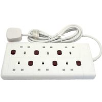 Masterplug 6 Socket Switched Extension Lead 2m White