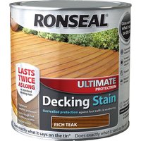 Ronseal Ultimate Protection Decking Stain Teak - 2.5L
Ronseal Ultimate Protection Decking Stain Teak - 2.5L