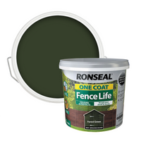 Ronseal One Coat Fence Life Paint Forest Green - 5L
Ronseal One Coat Fence Life Paint Forest Green - 5L