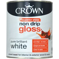 Crown Pure Brilliant White - Non Drip Gloss Paint - 750ml
Crown Pure Brilliant White - Non Drip Gloss Paint - 750ml