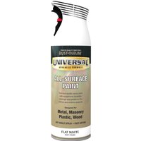 Rust-Oleum Universal Flat White Spray Paint - 400ml
Rust-Oleum Universal Flat White Spray Paint - 400ml