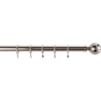 Satin Steel Fixed Curtain Pole & Ball Finial - 3.6m 
Satin Steel Fixed Curtain Pole & Ball Finial - 3.6m
