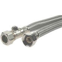 Compression Braided Tap Connector with Valve - 15mm - 0.5in
Compression Braided Tap Connector with Valve - 15mm - 0.5in