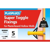 Plasplugs Super Toggle Fixings x 5
Plasplugs Super Toggle Fixings x 5