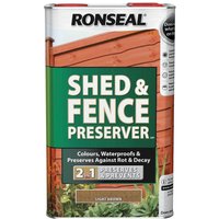 Ronseal Shed & Fence Preserver Light Brown - 5L
Ronseal Shed & Fence Preserver Light Brown - 5L
