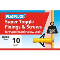 Plasplugs Super Toggle & Screws x 10
Plasplugs Super Toggle & Screws x 10