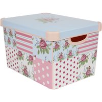 Curver Stockholm Patchwork Plastic Deco Storage Box - Pink & Blue 22L 
Curver Stockholm Patchwork Plastic Deco Storage Box - Pink & Blue 22L