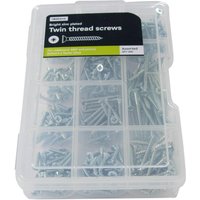 Twin Thread Screw Kit - Bright Zinc Plated - Assorted- 300 Pack
Twin Thread Screw Kit - Bright Zinc Plated - Assorted- 300 Pack