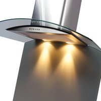 CDA ASG72CGR Curved Glass Splashback - 70 x 75cm - Grey