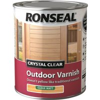 Ronseal Crystal Clear Outdoor Varnish Matt - 750ml 
Ronseal Crystal Clear Outdoor Varnish Matt - 750ml