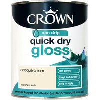 Crown Quick Drying Gloss - Antique Cream - 750ml
Crown Quick Drying Gloss - Antique Cream - 750ml