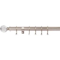 Satin Steel Fixed Curtain Pole With Crystal Finial 3m
Satin Steel Fixed Curtain Pole With Crystal Finial 3m