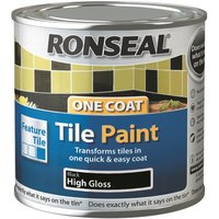 Ronseal One Coat Tile Paint Black High Gloss 250ml 
Ronseal One Coat Tile Paint Black High Gloss 250ml