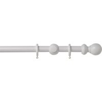 White Wood 28mm Curtain Pole with Ball Finials - 3m
White Wood 28mm Curtain Pole with Ball Finials - 3m